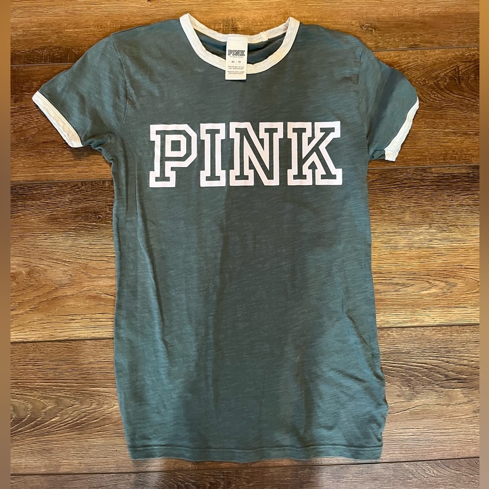 PINK extra small blueish green shirt